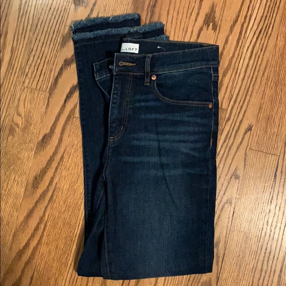 Loft double fringe skinny jeans